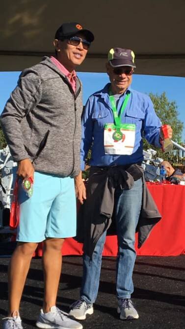 May’s dad George took 3rd in his age group for walking 5 K (83 yrs).