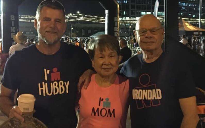 May’s husband Carl with her parents, Amy Brendel and George Brendel at Ironman70.3 Arizona.